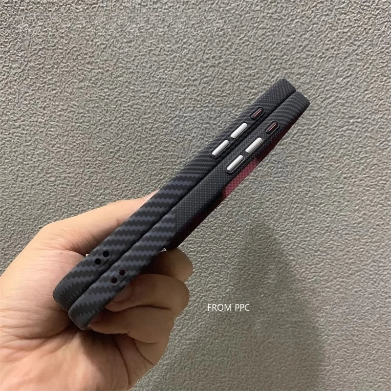 Geometric Triangle Armor Magnetic Case for iPhone 15 16 17 Pro Max Both Shades Carbon Matte Cover Camera Frame Shockproof Shell