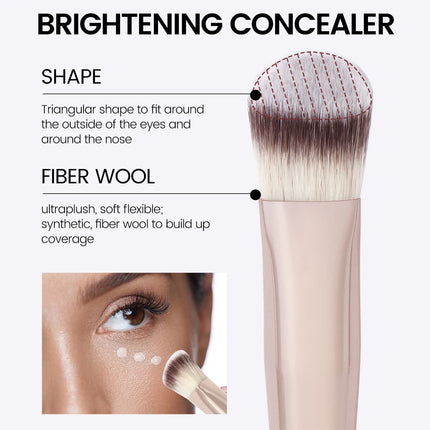 Velora Beauty Triangle Concealer Brush Under Eye Foundation Blending Makeup Tool