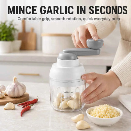 250ml Manual Food Chopper Hand Crank Vegetable & Garlic Processor