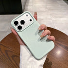 OKEYWOW iPhone 17/17 Pro/17 Pro Max liquid silicone MagSafe case with large window, shockproof design, skin-like feel for protection.