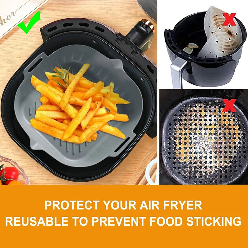 Silicone Air Fryer LINERS LINER: Reusable Non-Stick Liner for Oven Baking, Pizza, Grill Pan - Kitchen Accessory