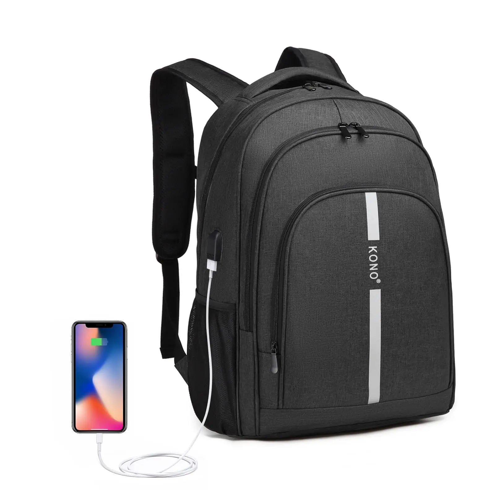 Laptop Backpack for Men & Women - USB Charging Port, Lightweight Business Travel Rucksack Fits 15.6" Notebook, College/Daypack