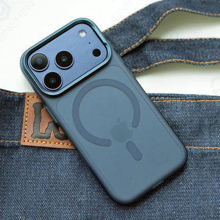 FrostLine Magnetic Armor Case for iPhone 17/16/15 Pro Max Metal Lens Slim PC Cover