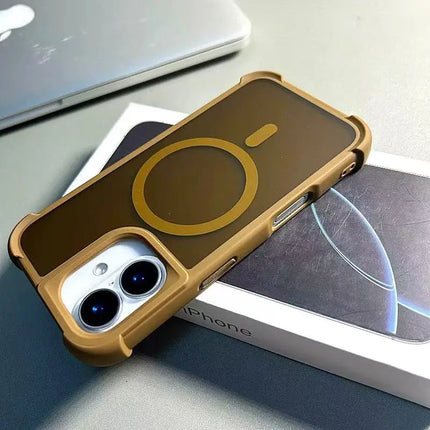 Matte Armor MagSafe Case for iPhone 17/16/15/14/13/12/11 Pro Max Shockproof Cover