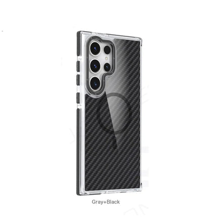 Carbon Fiber MagSafe Armor Case for Samsung Galaxy S26/S25/S24/S23 Ultra Plus A55/A53 Shockproof Cover