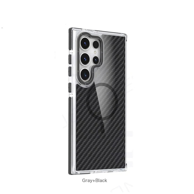 Carbon Fiber MagSafe Armor Case for Samsung Galaxy S26/S25/S24/S23 Ultra Plus A55/A53 Shockproof Cover