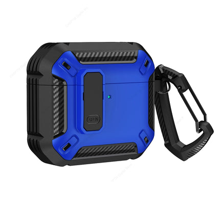 OKEYWOW AirPods 4 security lock case with TPU and PC material, featuring a hook for 4th generation wireless earbuds protection