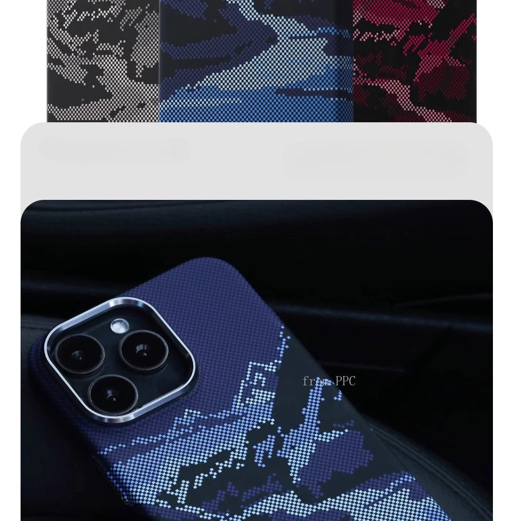 Abstract Landscape Relief MagSafe Phone Case for iPhone 16 15 14 Pro Max 16Pro Wireless Charging Alloy Lens Shield Hard PC Cover