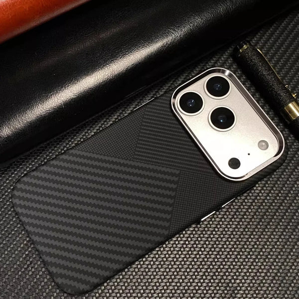 Magnetic Hard Phone Case for iPhone 17 16 15 Pro Max For Magsafe Back Cover Camera Alloy Lens Protection Shell PC Carbon Capinha