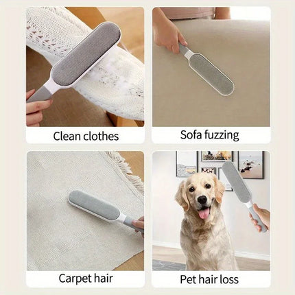 FurSweep Dual Action Pet Hair Remover Electrostatic Lint Brush for Fabric Sofa Carpet Clothes