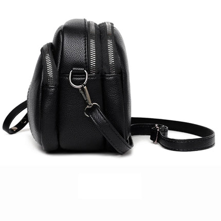 Women Rivet Crossbody Phone Bag Soft Leather Small Square Shoulder Bag Zipper Purse