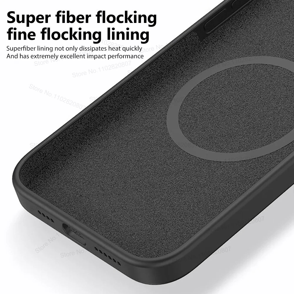 Liquid Silicone Magnetic Cases for iPhone 15, 14, 13, 12 Pro Max Plus: Compatible with MagSafe, Wireless Charging Cover - Essential Phone Accessories