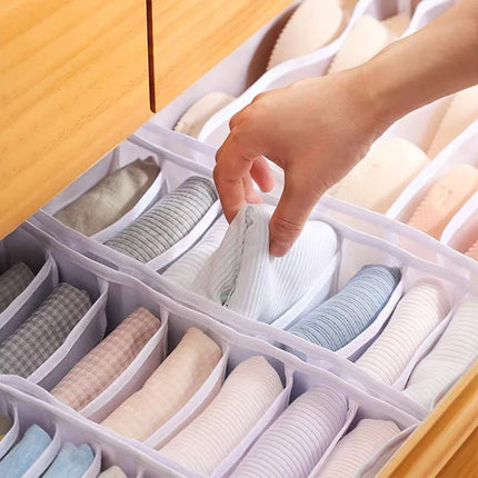OKEYWOW underwear drawer organizer for bras, jeans, and scarves, helps keep closet tidy and well-organized.