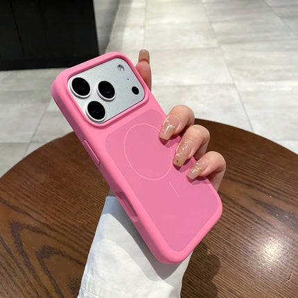OKEYWOW iPhone 17/17 Pro/17 Pro Max liquid silicone MagSafe case with large window shockproof skin, provides protection and a sleek feel.