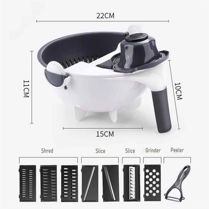 PrepEase 9-in-1 Multi Vegetable Chopper & Mandoline Slicer