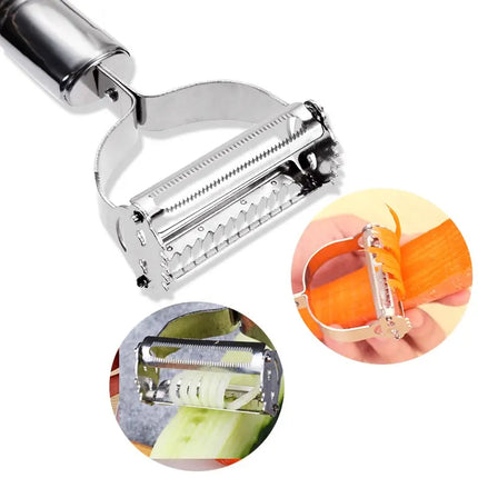 SteelSlice Julienne Peeler Stainless Steel Vegetable Grater Slicer Fruit Cutter Tool