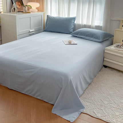 Okeywow solid color brushed fabric bedding set with duvet cover, pillowcases, bed sheet, and quilt cover in various sizes.