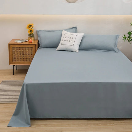 Okeywow solid color single and double bed sheet with machine washable dormitory bedding linen, pillowcase not included