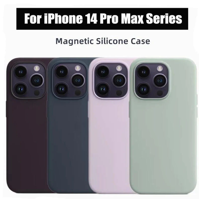 MagSafe Liquid Silicone Case for Apple iPhone 14 Pro Max & 14 Plus: Wireless Charging, Drop Protection, with Retail Box