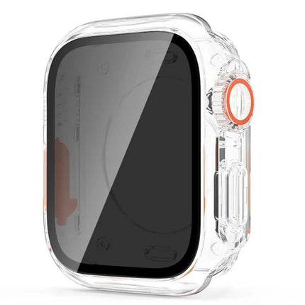 OKEYWOW Apple Watch screen protector case PC bumper for Series 9 to 4, 44mm, 40mm, 41mm, 45mm, ultra-look protective cover
