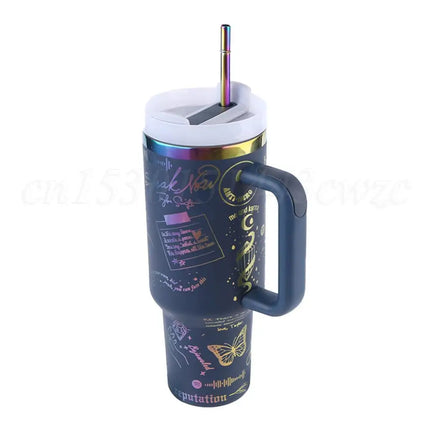 ThermoRide 40oz Stainless Steel Car Mug Vacuum Insulated Travel Tumbler with Straw