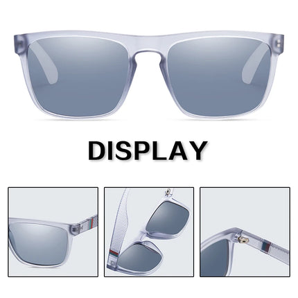 Classic square sunglasses with polarized lenses and UV400 protection for everyday outdoor wear.