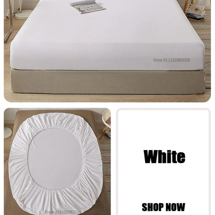 Cotton fitted sheet with elastic edges on a bed, non-slip mattress cover in 90x200cm or 160x200cm sizes, by OKEYWOW.