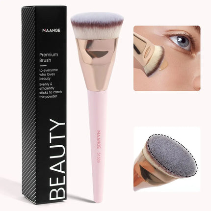 Velora Beauty Flat Head Foundation Brush with Box Powder Blush Concealer Makeup Tool