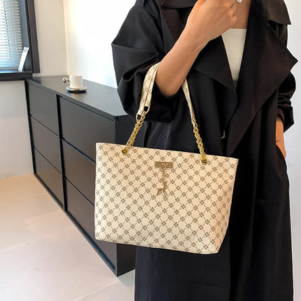 Women Soft Leather Tote Bag Large Capacity Shoulder Handbag Presbyopia Style