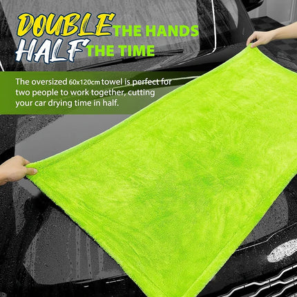 AutoDry 1000GSM Microfiber Car Towel 60x120cm Ultra Absorbent Scratch Free Drying Cloth