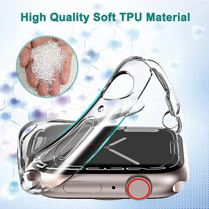 Apple Watch TPU bumper case and screen protector for 40mm to 49mm models, compatible with Ultra 2/3, Series 11-4, and SE.