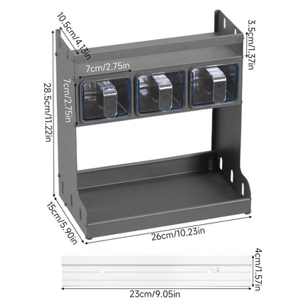 Pull Out Kitchen Spice Rack Organizer with Seasoning Boxes