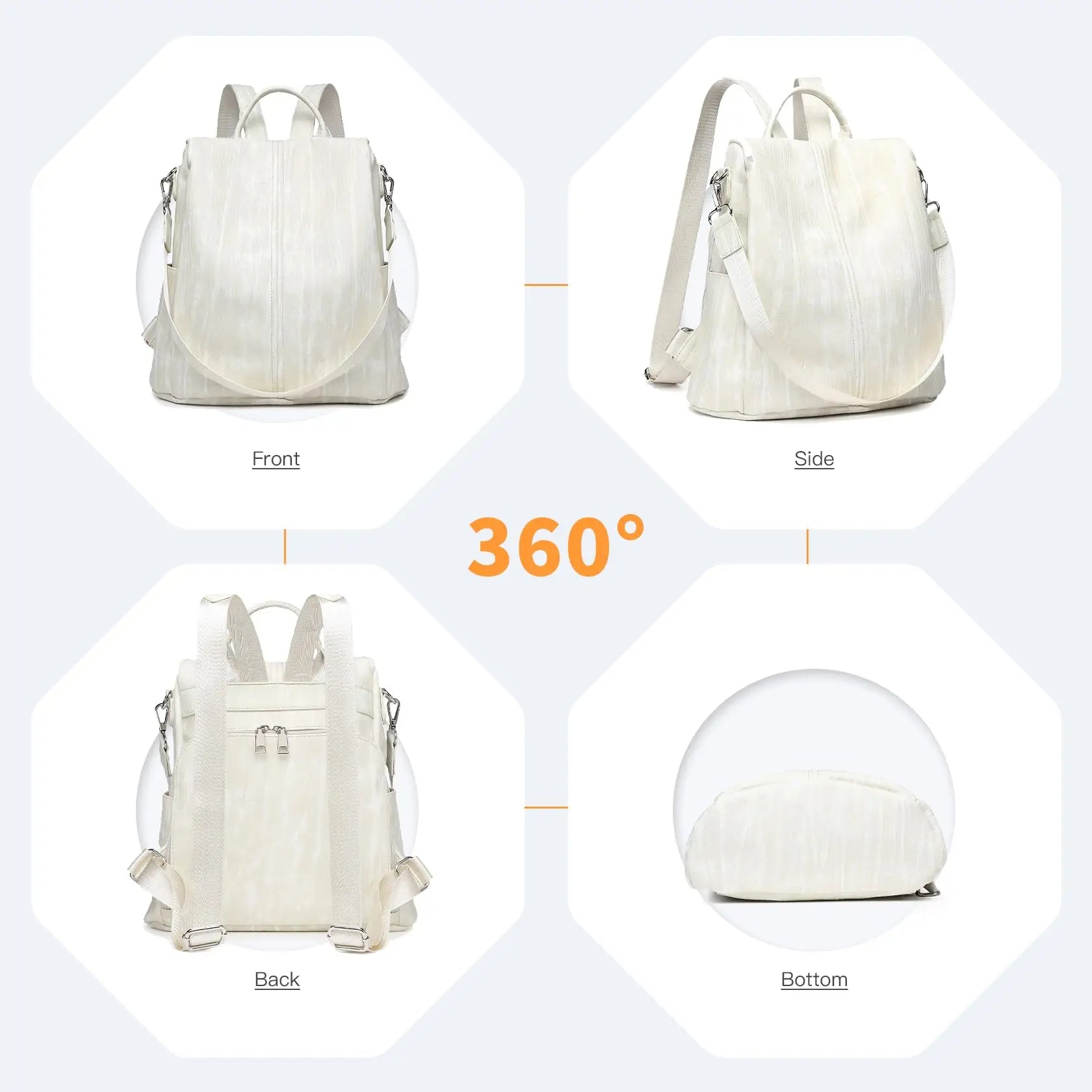 Miss Lulu Small Backpack Womens Anti Theft Nylon Rucksack Bag for Women Travel