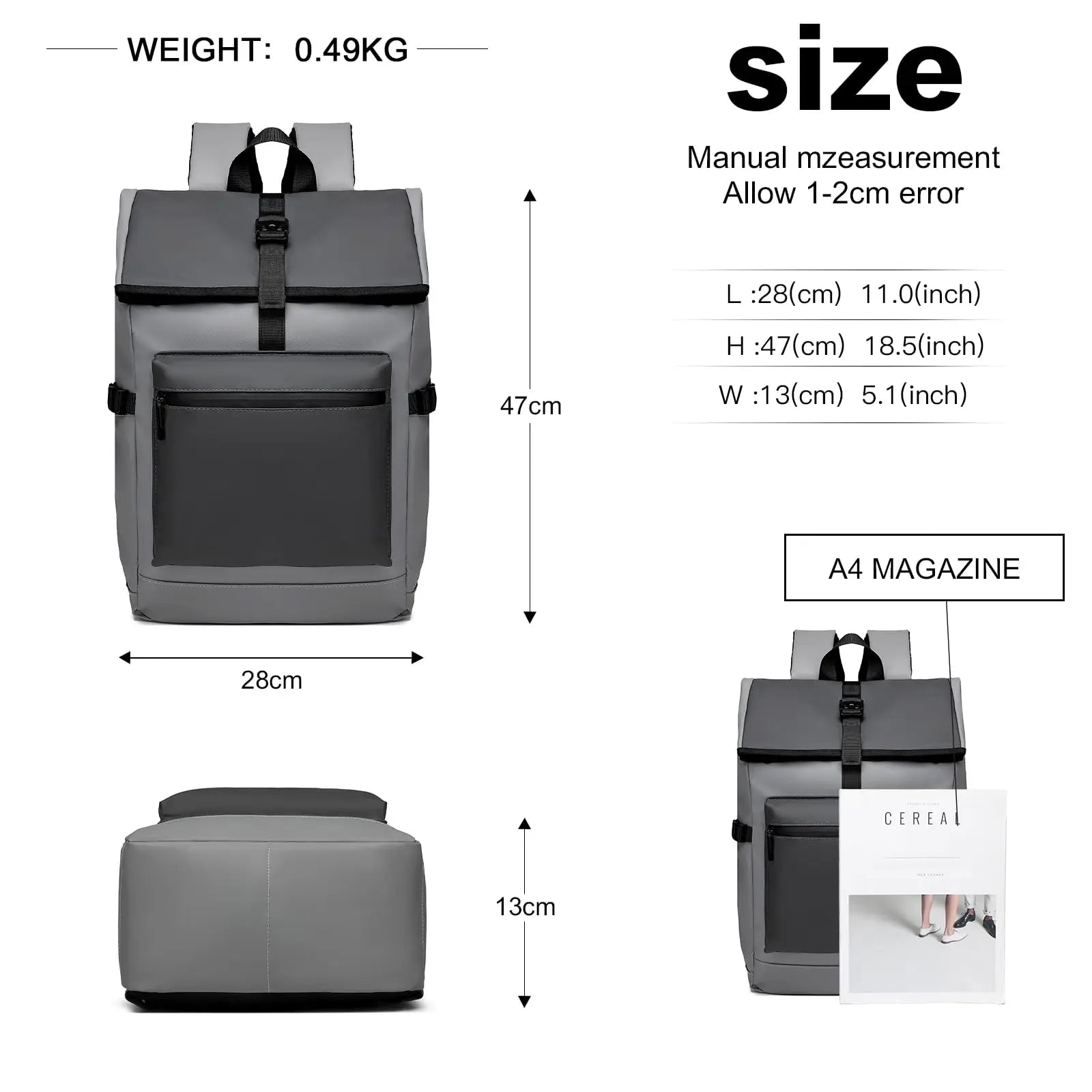 Kono Anti-Theft Laptop Backpack - 15.6" Water-Resistant Work Bag for Men & Women, Business Travel & School Daypack