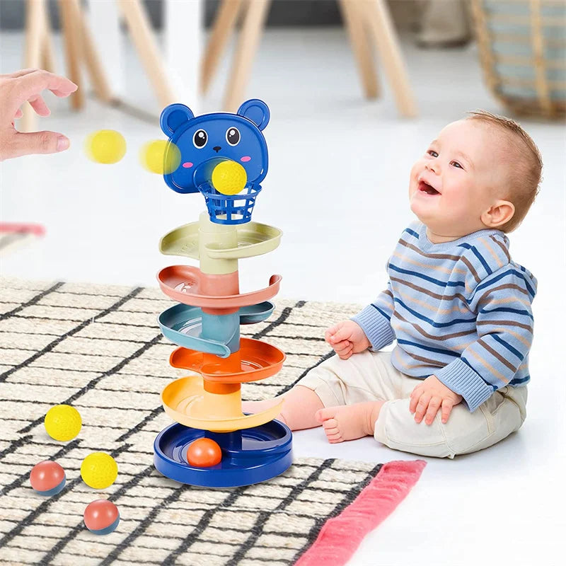 Montessori Rolling Ball Development Game: Educational Stacking Toy for Babies, Ideal for Children Aged 1-3 Years