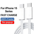 OKEYWOW 35W PD USB-C fast charger cable for iPhone 12-15, supporting fast charging and data transfer in a sleek design.