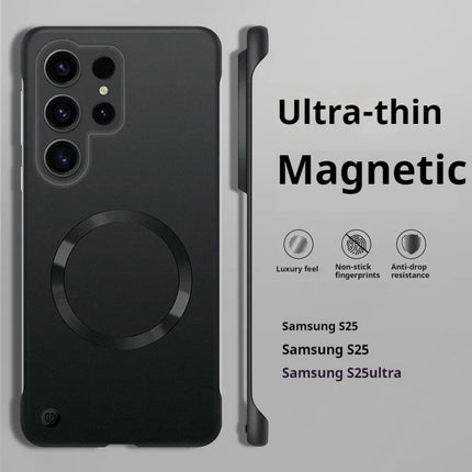 Samsung Ultra Thin Magnetic PC Shockproof Cooling Cover for S22/S23/S24/S25 Ultra Plus by OKEYWOW, showing sleek design and magnetic edges.