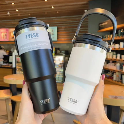 OkeyWOW TYESO stainless steel coffee cup thermos bottle with double wall insulation and vacuum seal, ideal for travel and daily use
