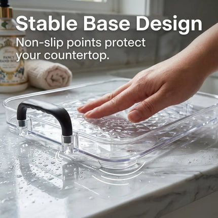 Clear PET Vanity Organiser Tray with Handles