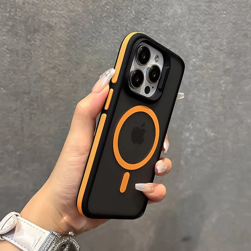 Shockproof Color Bumper Armor For Magsafe Case For iPhone 16 15 14 Plus 13 12 11 Pro Max Hybrid Wireless Charge Clear Cover