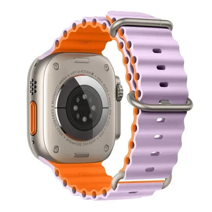 TideFlex Silicone Band for Apple Watch Ultra 2/Series 10/9/8/7/6/SE 49mm–40mm Sport Strap