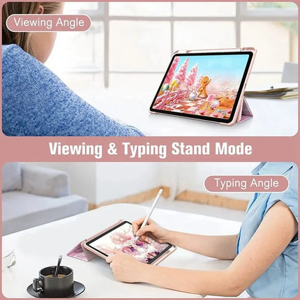 Smart PU iPad Case for Air 4/5/10th Gen/Pro 11/12.9/10.2/10.5 Transparent Cover