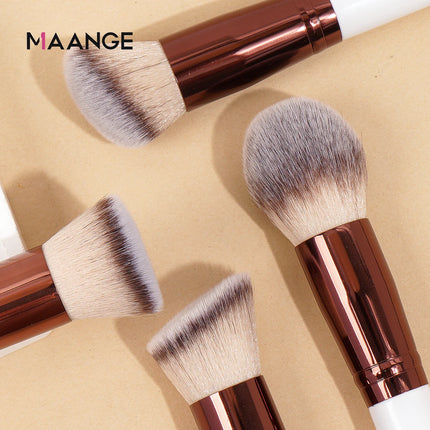 Velora Beauty 4pcs Makeup Brush Set with Case Foundation Concealer Powder Soft Dense Bristles
