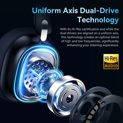 OkeyWOW Baseus GH02 Bluetooth gaming wireless over-ear headset with RGB lighting and built-in microphone on black headphones.