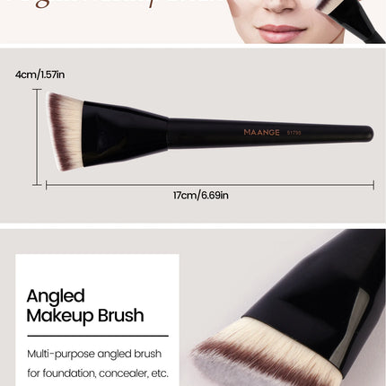 Velora Beauty 3pcs Makeup Brush Set Angled Flat Head Foundation Brush Soft Bristles with Box