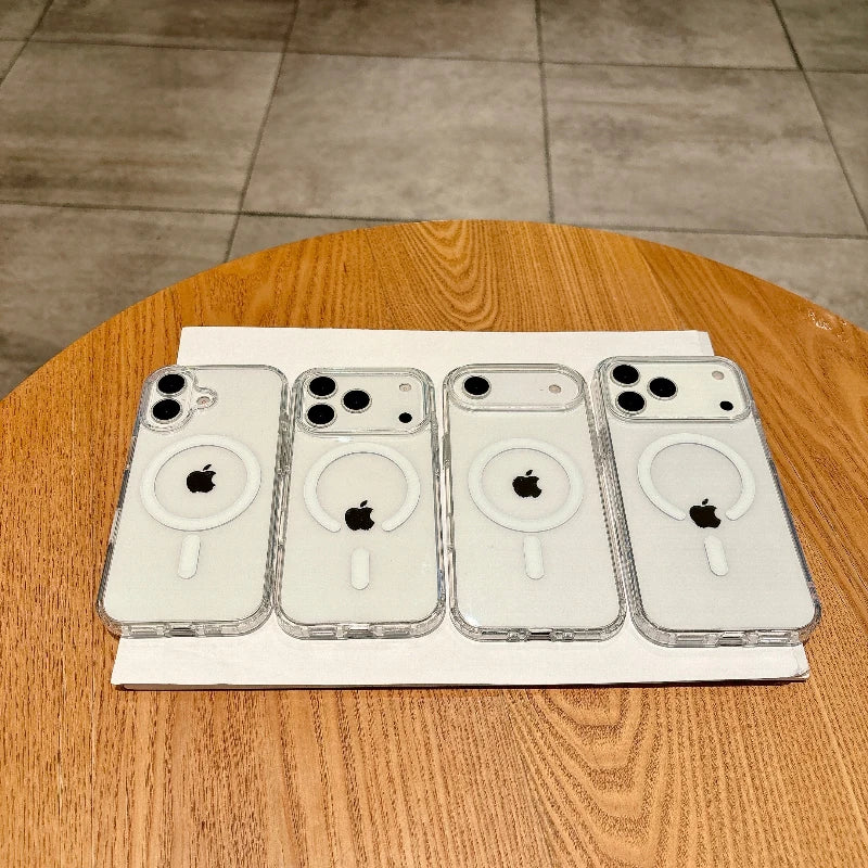 MagSafe Magnetic Transparent Wireless Charging Case for iPhone 16/17 Series (Pro/Pro Max/Mini) – Shockproof PC Cover