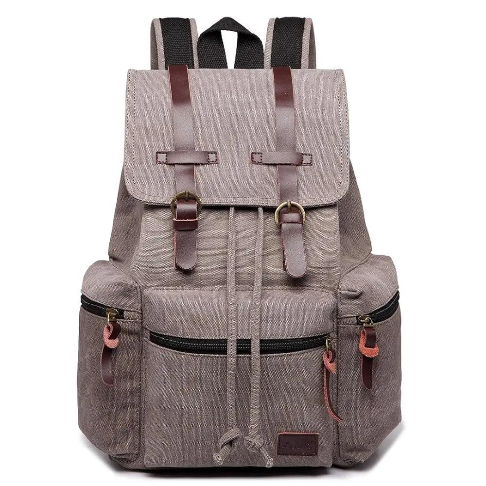 Canvas Backpack Unisex Vintage Rucksack School Bag Casual Daypack for Women/Men Outdoor Travel Hiking Camping
