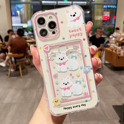 OKEYWOW iPhone dinosaur silicone case with card slot for models 11 to 17 Pro Max, soft cover featuring dinosaur design
