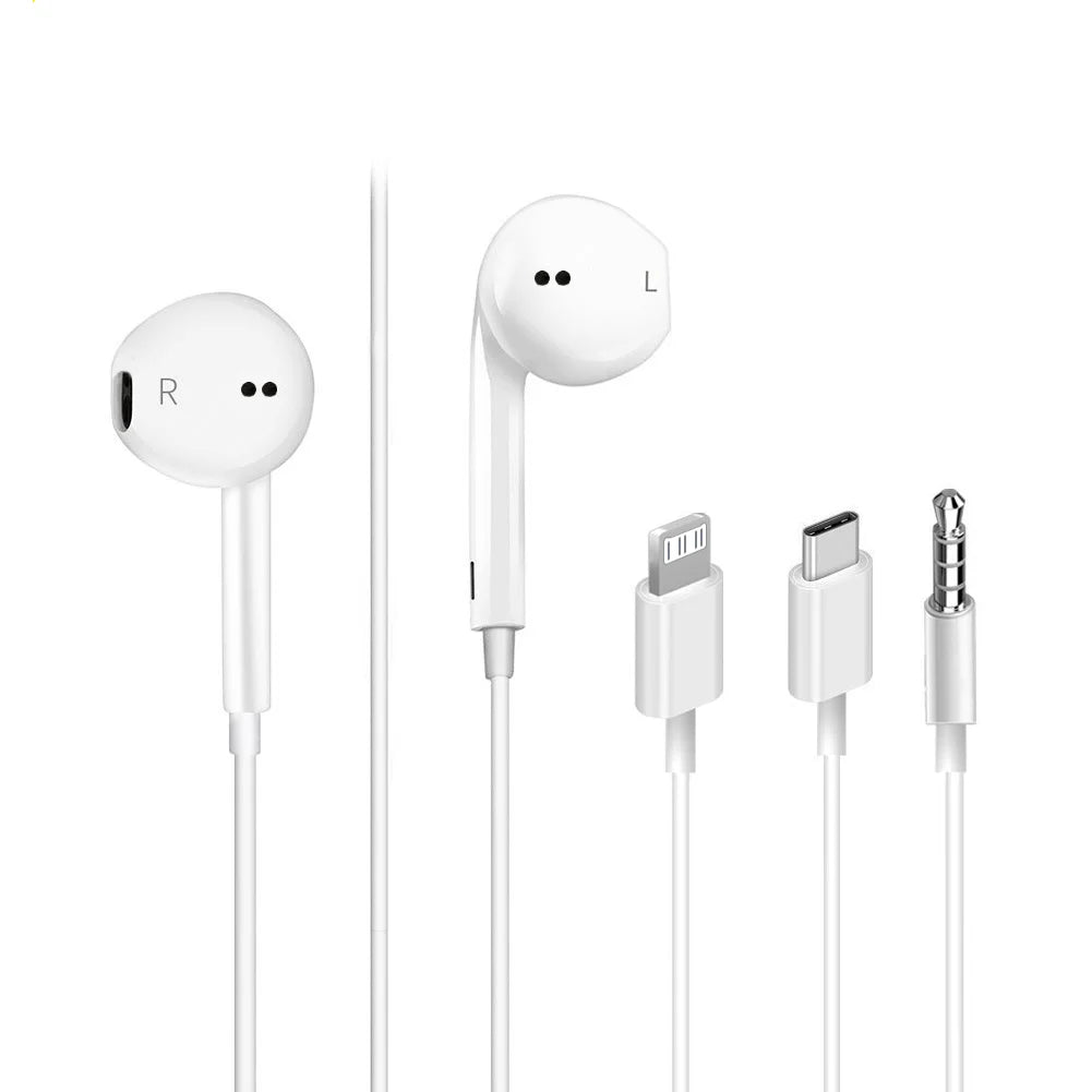 Wired Earphone 3.5mm Type C In-Ear With Microphone Headphone For Samsung Xiaomi Huawei Oneplus For iphone ios Smartphone Earbuds