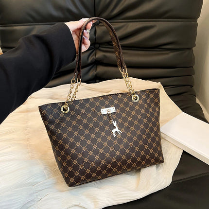 Women Autumn Winter Shoulder Bag Large Capacity Tote Handbag Presbyopic Style